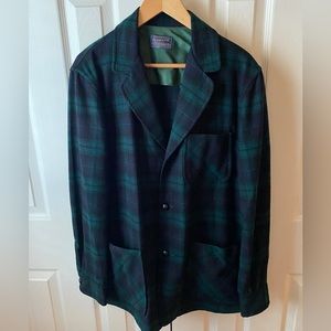 VINTAGE Pendleton Black Watch Tartan Plaid Wool Shacket SZ M